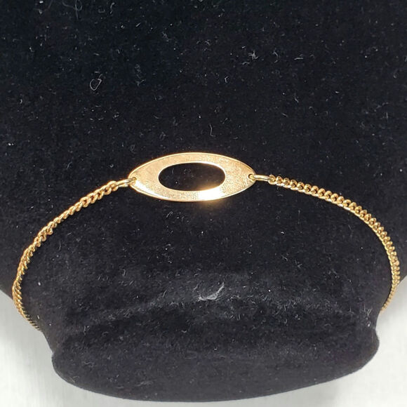 Avon Oval Gold Tone Link Chain Bracelet 4.25" Minimalist Classic Simple Basic - Picture 1 of 4